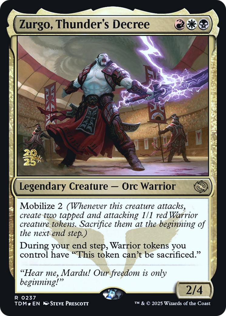 Zurgo, Thunder's Decree [Tarkir: Dragonstorm Prerelease Promos]