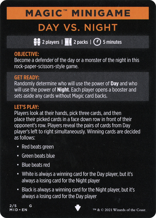 Day Vs. Night // Day vs. Night (cont'd) (MMID-002) - Innistrad: Midnight Hunt Minigames Foil