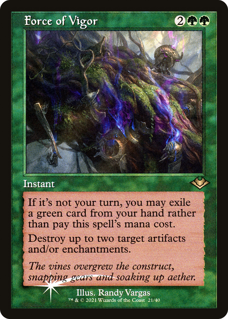 Force of Vigor (MH1-021) - Modern Horizons 1 Timeshifts Etched Foil