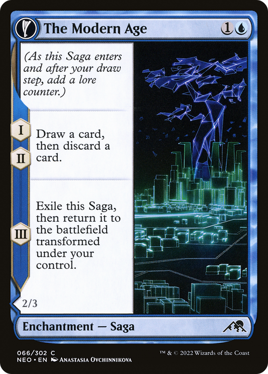 The Modern Age // Vector Glider (NEO-066) - Kamigawa: Neon Dynasty: (fandfc, enchantment) Foil
