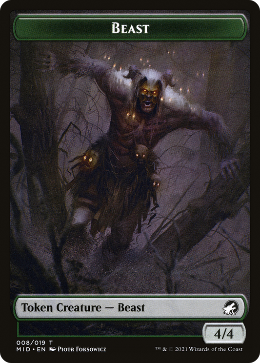 Beast (TMID-008) - Innistrad: Midnight Hunt Tokens