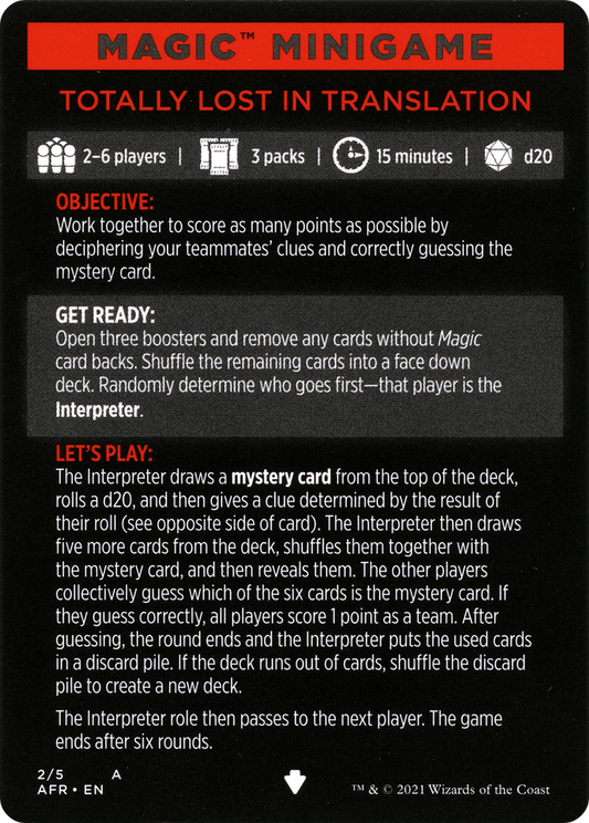 Totally Lost in Translation // Totally Lost in Translation (cont'd) (MAFR-002) - Adventures in the Forgotten Realms Minigames
