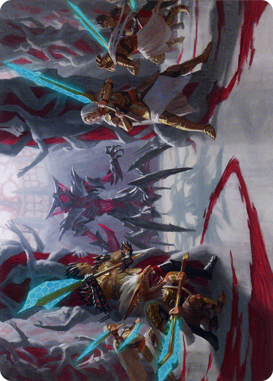 Goldwardens' Gambit // Goldwardens' Gambit (AONE-029) - Phyrexia: All Will Be One Art Series (Borderless)