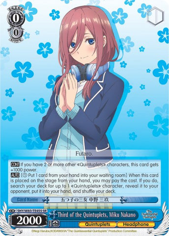 Third of the Quintuplets, Miku Nakano (5HY/W83-TE45S SR) [The Quintessential Quintuplets]