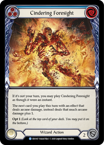 Cindering Foresight (Blue) [CRU167] (Crucible of War)  1st Edition Rainbow Foil