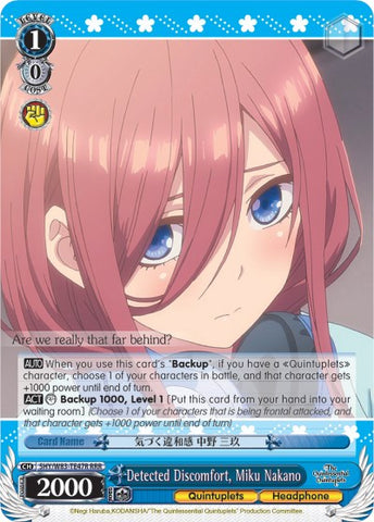 Detected Discomfort, Miku Nakano (5HY/W83-TE47R RRR) [The Quintessential Quintuplets]