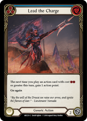 Lead the Charge (Blue) [ARC211-C] (Arcane Rising)  1st Edition Rainbow Foil