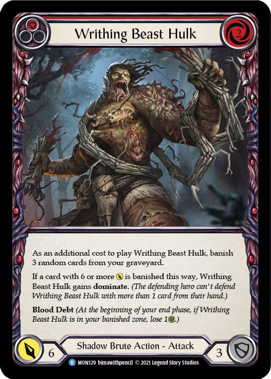 Writhing Beast Hulk (Red) [MON129] (Monarch)  1st Edition Normal