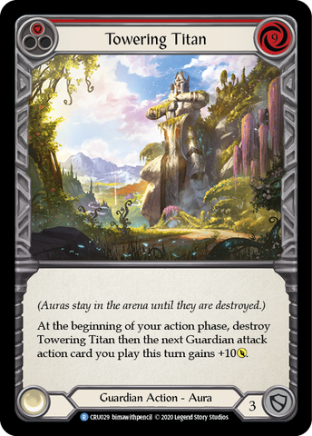 Towering Titan (Red) [CRU029] (Crucible of War)  1st Edition Rainbow Foil