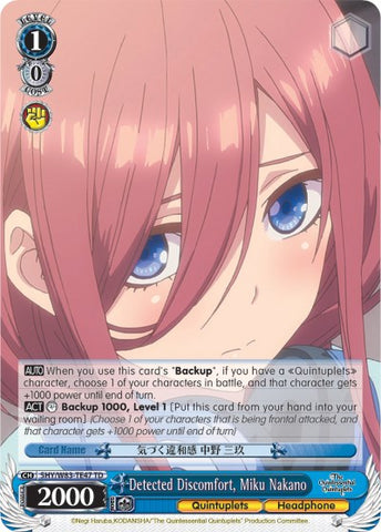 Detected Discomfort, Miku Nakano (5HY/W83-TE47 TD) [The Quintessential Quintuplets]