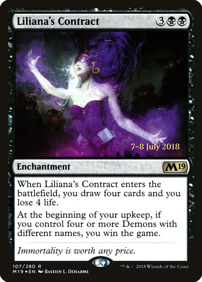 Liliana's Contract [Core Set 2019 Prerelease Promos]