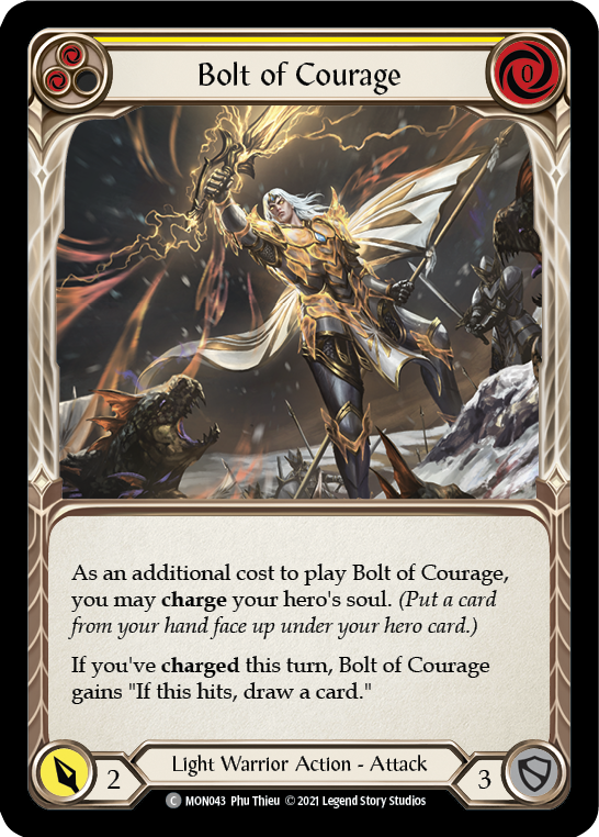 Bolt of Courage (Yellow) [MON043] (Monarch)  1st Edition Normal