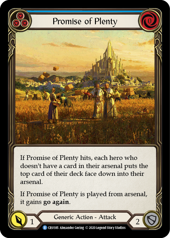 Promise of Plenty (Blue) [CRU185] (Crucible of War)  1st Edition Normal