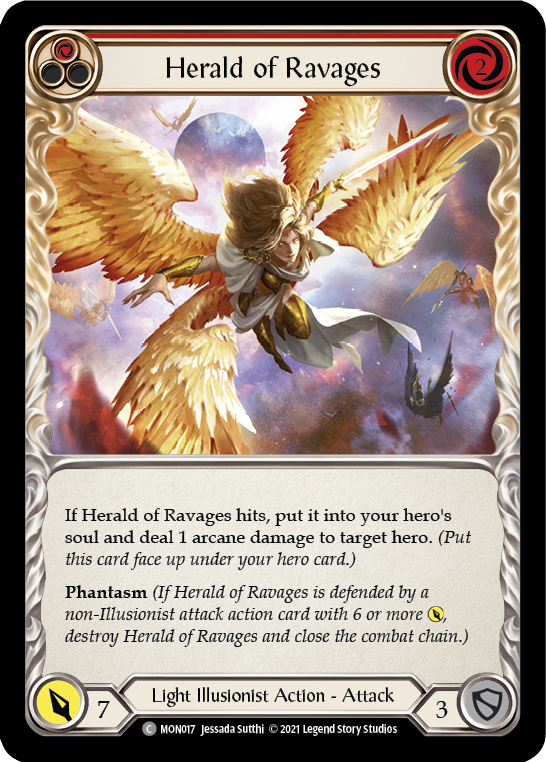 Herald of Ravages (Red) [MON017-RF] (Monarch)  1st Edition Rainbow Foil